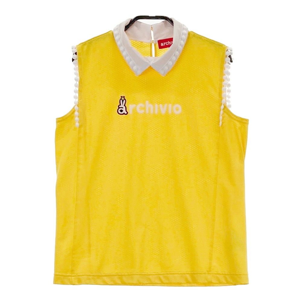 サイズ：38 ARCHIVIO アルチビオ 襟付 ノースリーブ メッシュTシャツ