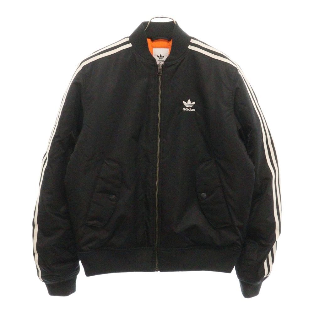 adidas (アディダス) BOMBER PADDED MA1 ナイロン ボンバー パデット ジップアップ ジャケット ブラック ED5825 1W7002