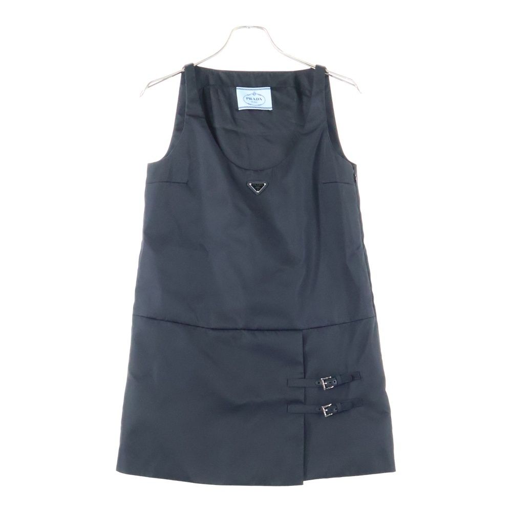 PRADA プラダ 24AW RE-NYLON 三角プレートリナイロンノースリーブワンピース レディース ブラック 230715 S000 1WQ8