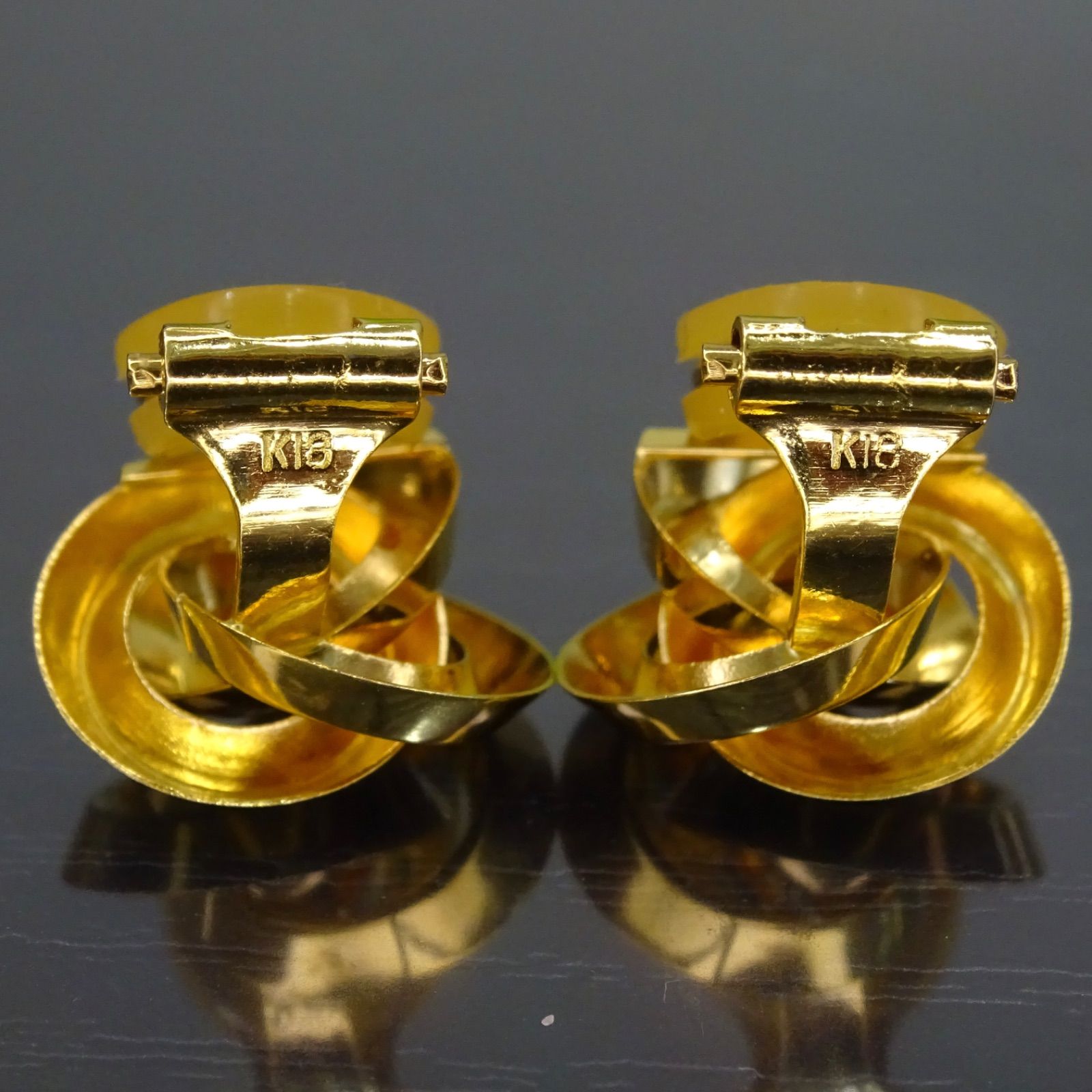 18金 K18 ゴールド GOLD 750 ツイスト デザイン イヤリング 両耳 18金 K18 ゴールド GOLD 750 ツイスト デザイン イヤリング 両耳
