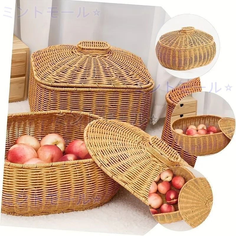 SIZE:S】藤編柳編ウブンピクニックバスケット手提げ花かご果物摘み竹