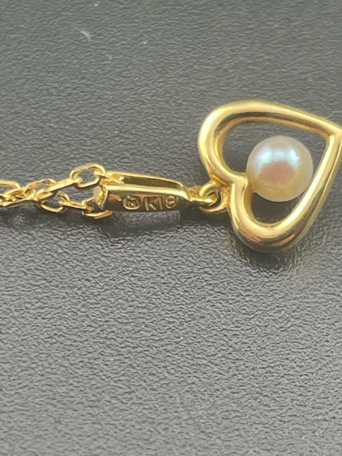 MIKIMOTO K18 ゴールド ハート型 ネックレス MIKIMOTO ミキモト ハートモチーフ ネックレス K18イエロー