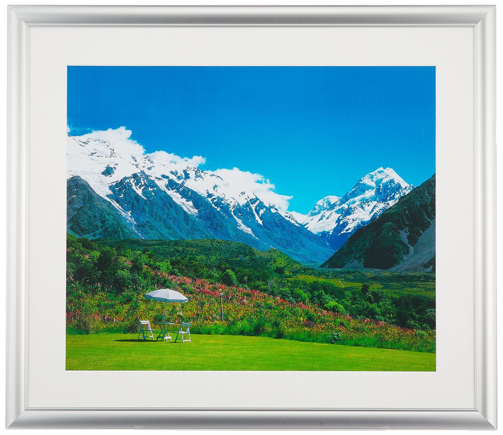 四つ切 イワタ 額縁 写真額 マウンテン 四つ切り アルミフレーム グレー AP-20 4ツ