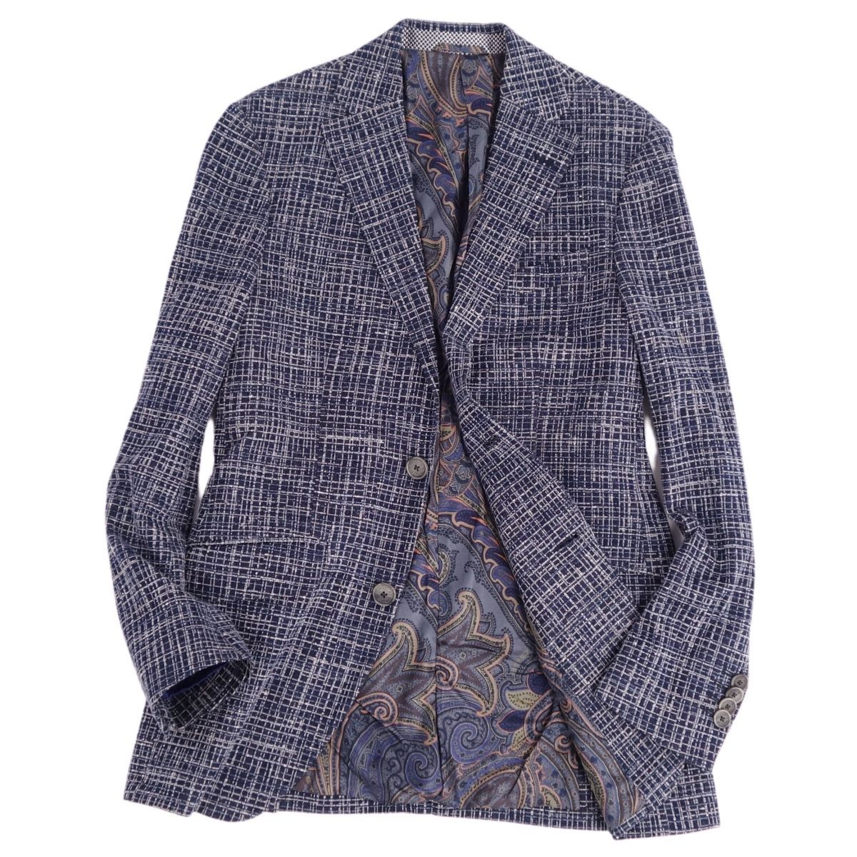 ETRO エトロ ペイズリー柄 テーラードジャケット 42 XL相当 ETRO ペイズリー ジャカード シングル テーラードジャケット