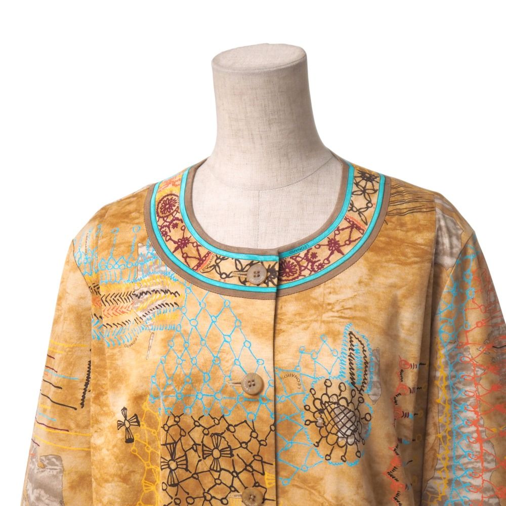 極近年 新品 定価5.5万 大きいサイズ 42 レオナール シャツ チュニック m860737_01.jpg