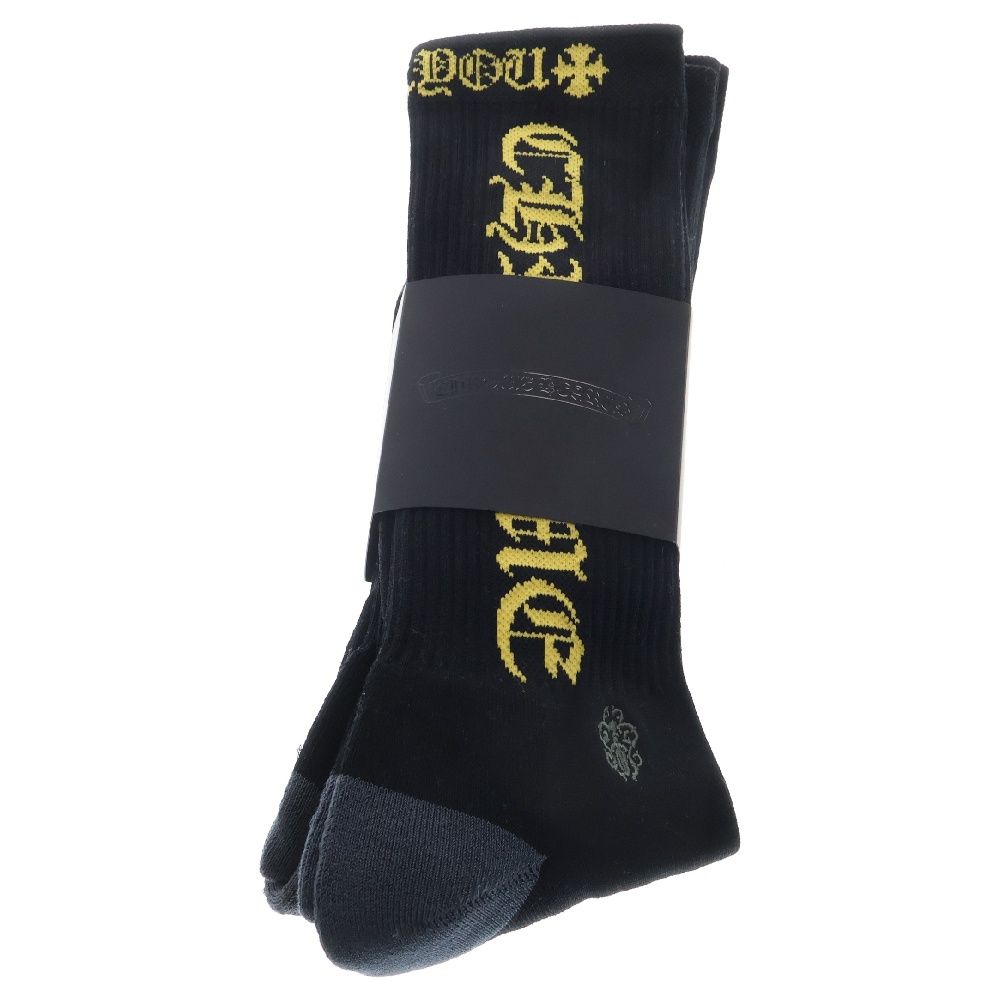 CHROME HEARTS (クロムハーツ) CH Socks SOCKS U SPORT サイドロゴ ロングソックス 靴下3束 ブラック/ブルー/イエロー/ホワイト