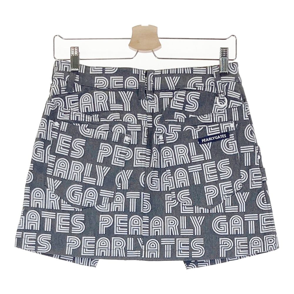 サイズ 0 PEARLY GATES パーリーゲイツ 055-2134210 ストレッチスカート ロゴ柄 グレー系 240101543756 ゴルフウェア レディース ストスト