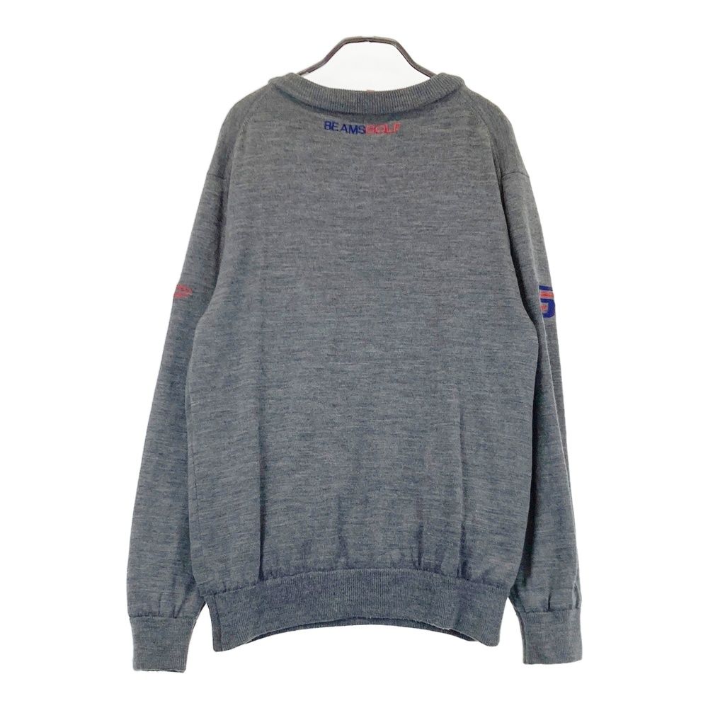 サイズ L BEAMS GOLF ビームスゴルフ ウール 裏地付 ニットセーター グレー系 240101522005 ゴルフウェア メンズ ストスト