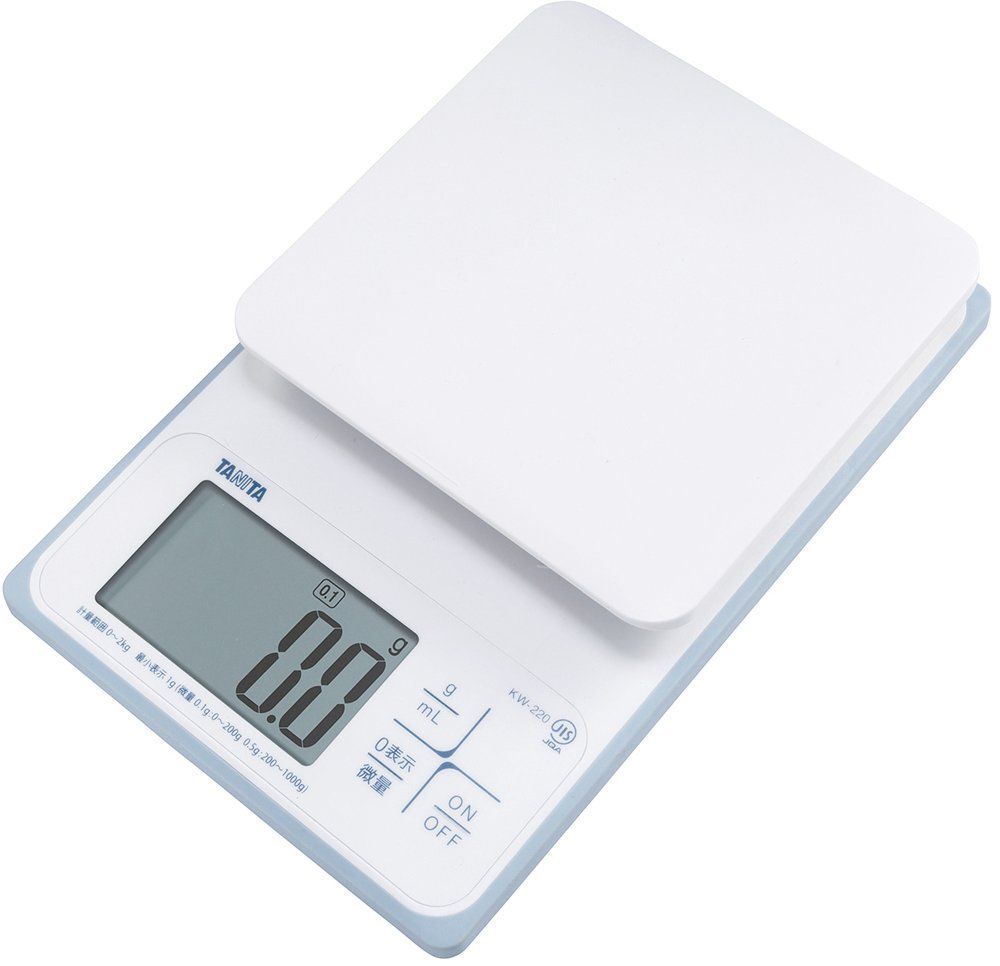[재고처분] 디지털 방수 2kg 조리용 0.1g 단위 저울 KW-220 주방 WH 조리용 저울 세척 가능 주방저울 타니타 화이트