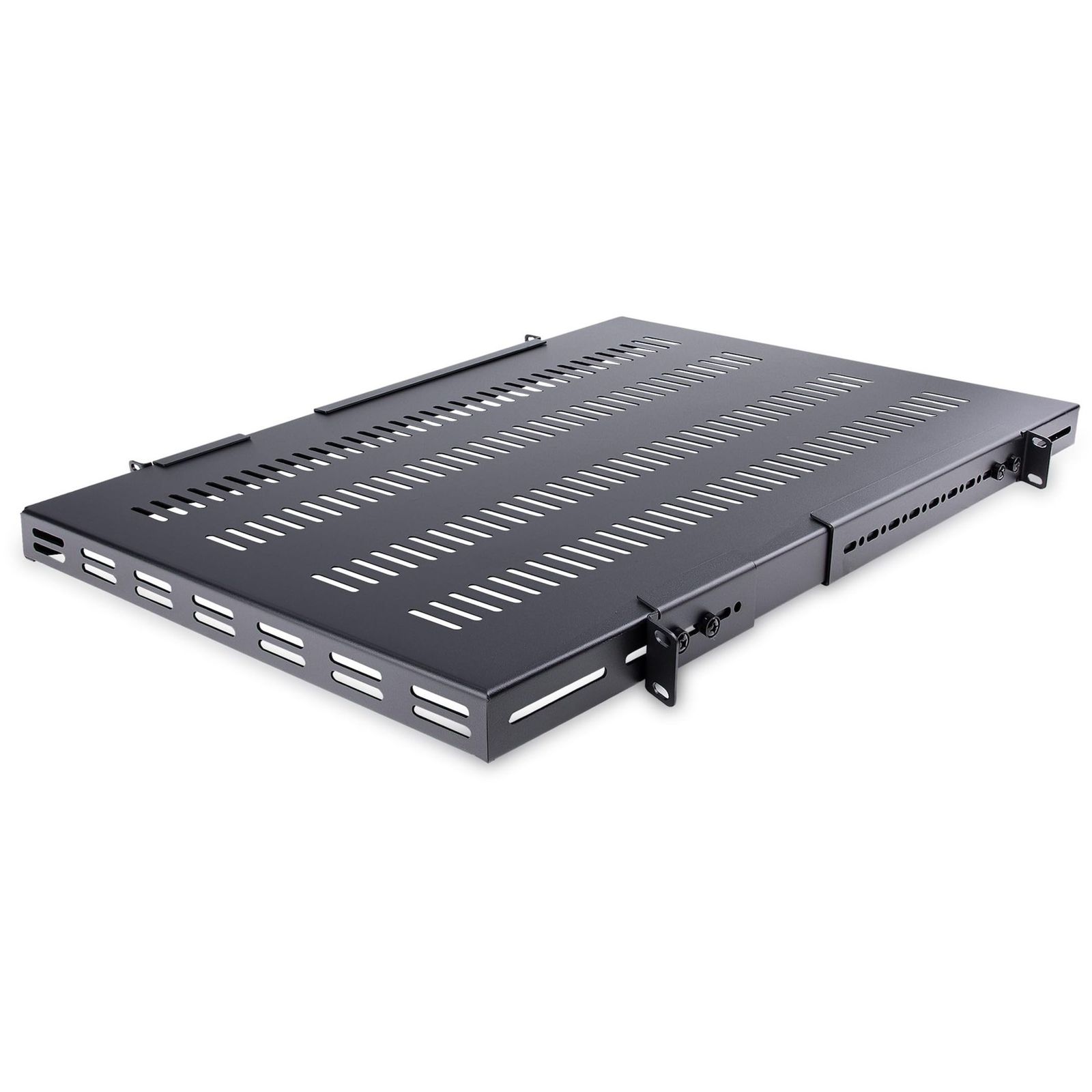 StarTech.com サーバーラック棚板 1U 放熱スリット付 耐荷重150kg 奥行き700mm 取付奥行き495～974mm 19インチラック対応 AV データ ネットワーク機器収納用 ラックマウント サーバー シェルフ ADJSHELFH