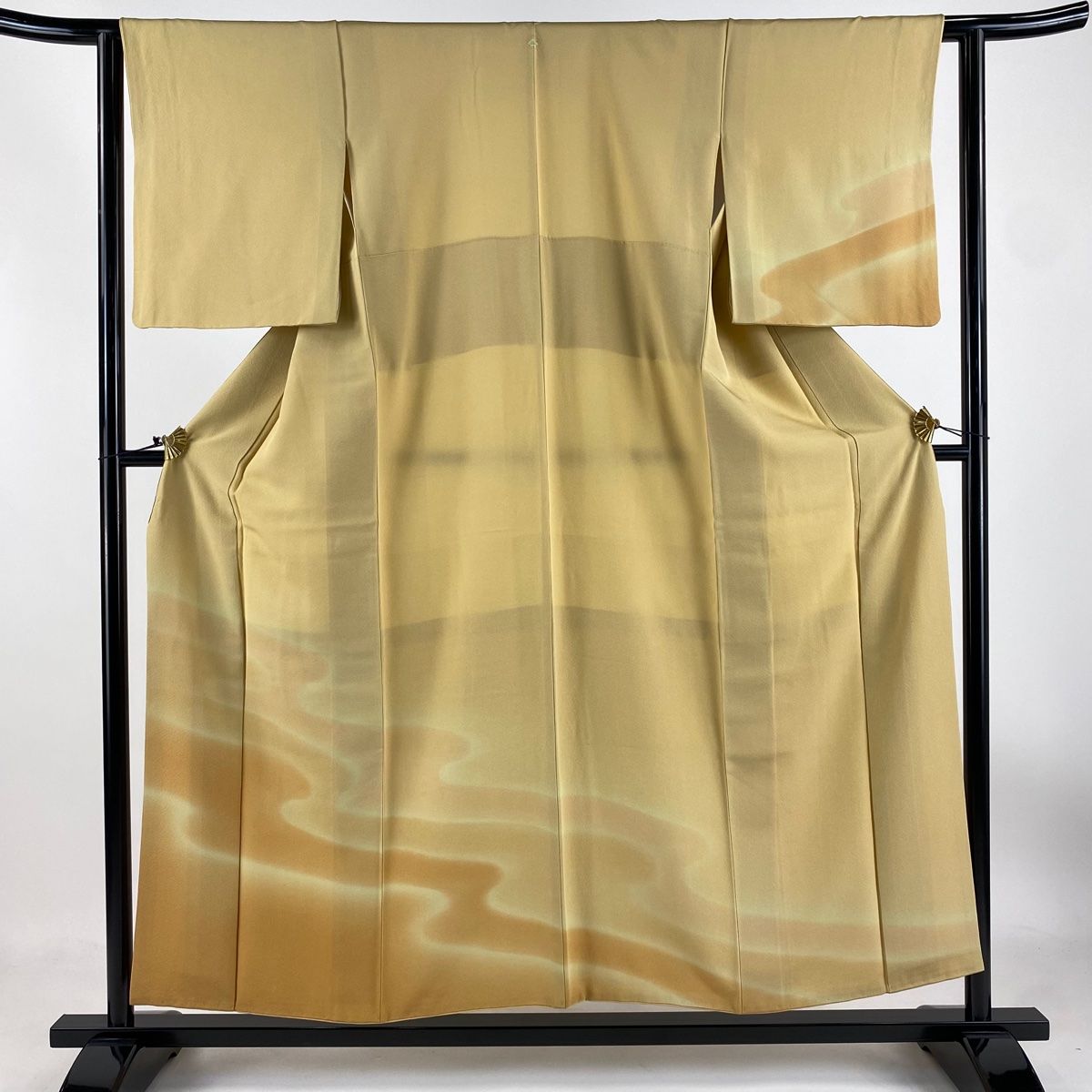 付下げ 身丈154.5cm 裄丈62cm S 袷 ヱ霞 染め分け ぼかし ベージュ 正絹 秀品 一つ紋