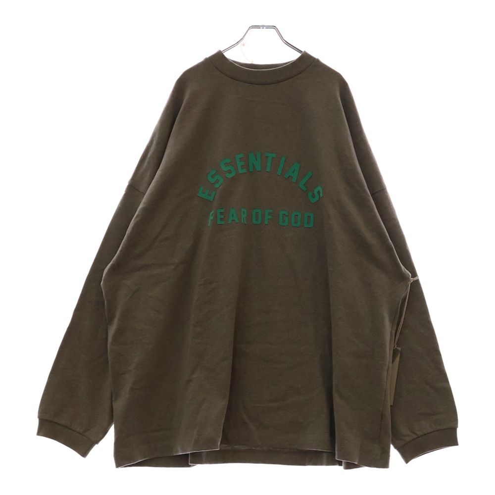 ESSENTIALS FEAR OF GOD エッセンシャル フィアオブゴッド ラバーロゴ モックネック ロンスリーブTシャツ グレー