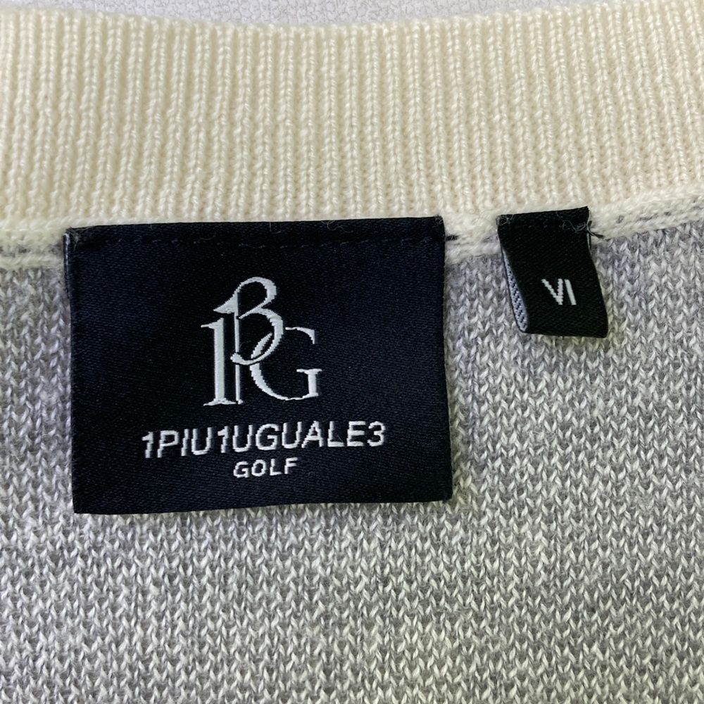 値引応談 サイズ 6 1PIU1UGUALE3 GOLF GRK068 Vネック ウール混 ニットベスト ホワイト系 240101538413 ゴルフウェア メンズ ストスト