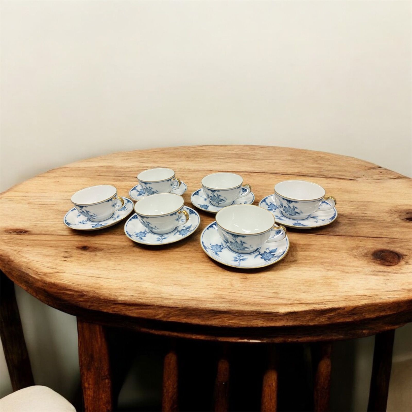 okura 大倉陶園 ブルーフラワー 桔梗 カップ＆ソーサー 6客セット