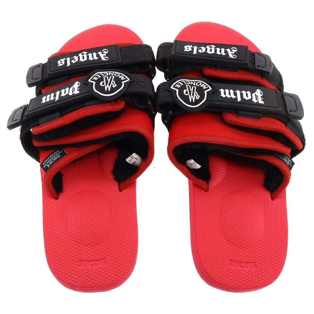 PalmAngels/スイコック モトP ロゴプリント スライドサンダル Palm Angels (パームエンジェルス) ×MONCLER ×SUICOKE Nylon