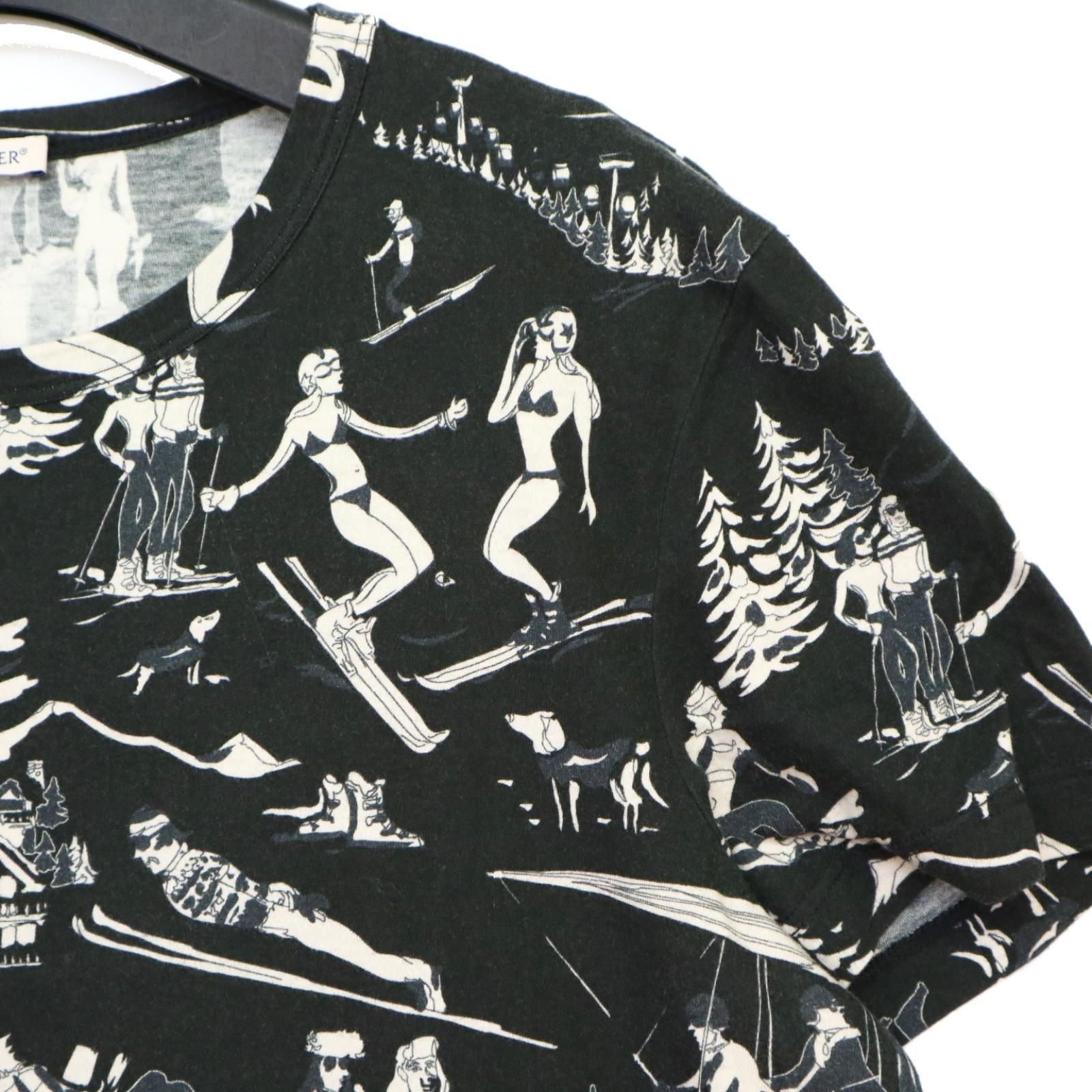 モンクレール MONCLER スキープリント 総柄 Tシャツ 半袖 希少 グレー 