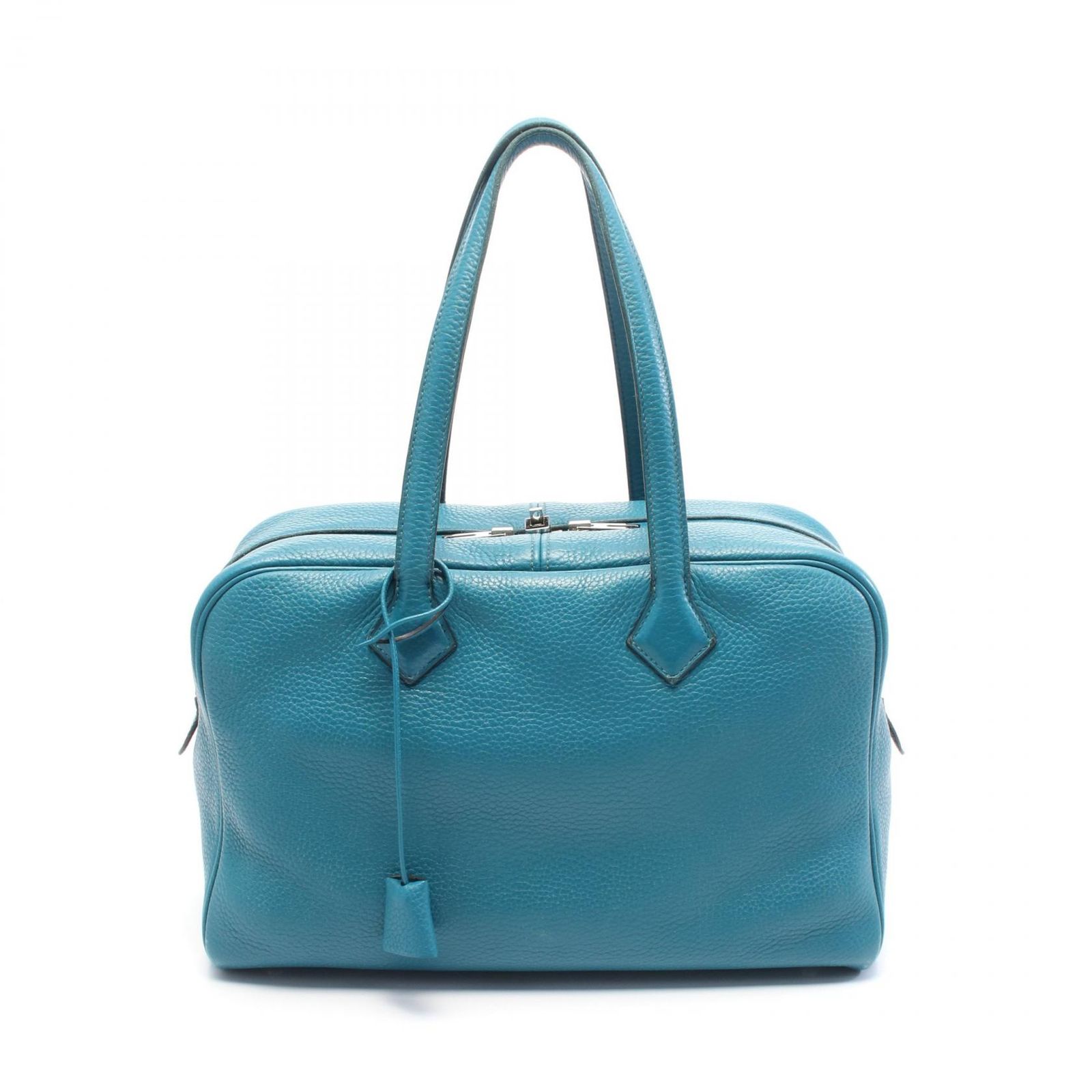 HERMES エルメス ヴィクトリア35 ブルーイズミール ハンドバッグ 