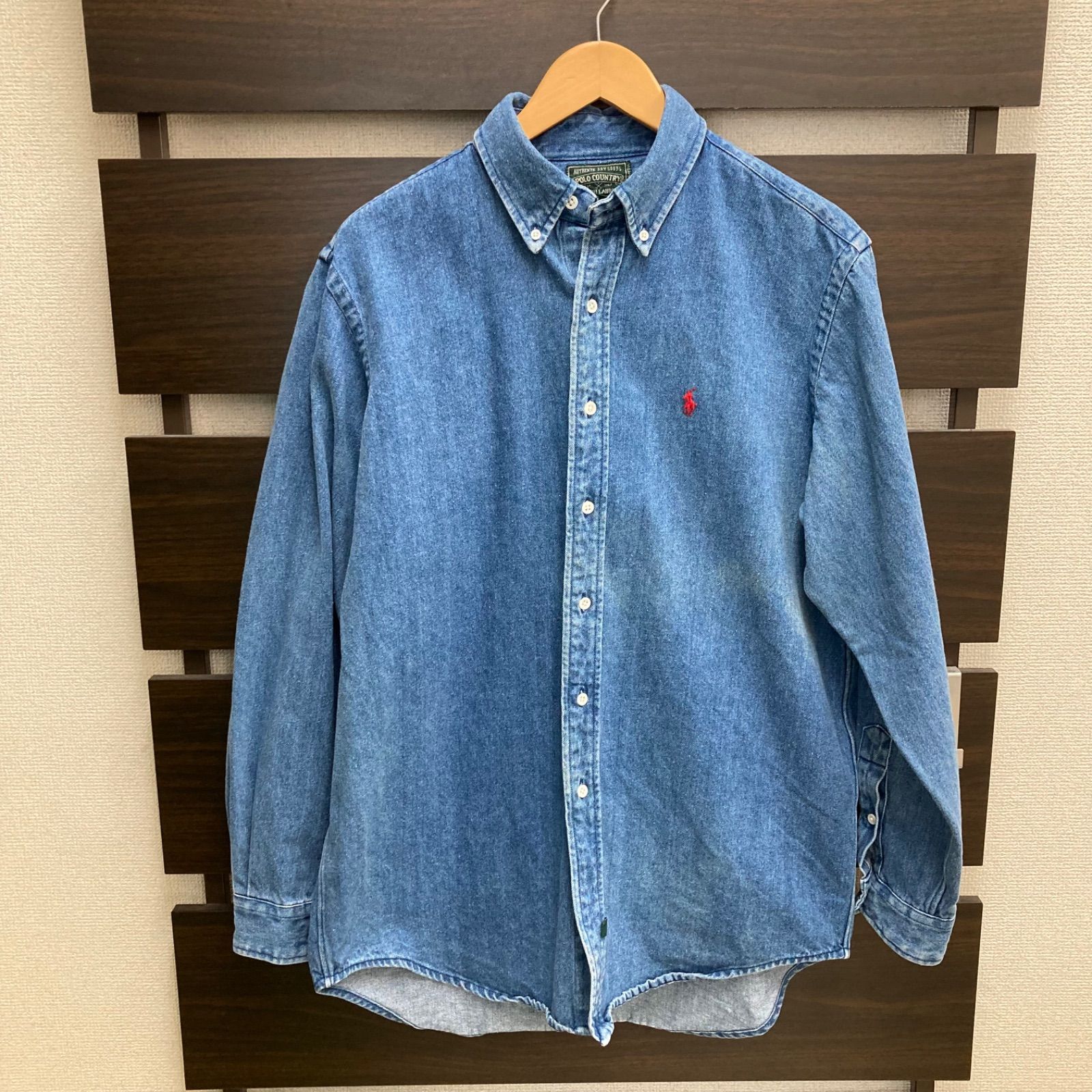 POLO COUNTRY ポロカン　デニムシャツ　長袖　メンズ　S 古着 POLO COUNTRY ポロカン デニムシャツ 長袖 メンズ S 古着 - メルカリ