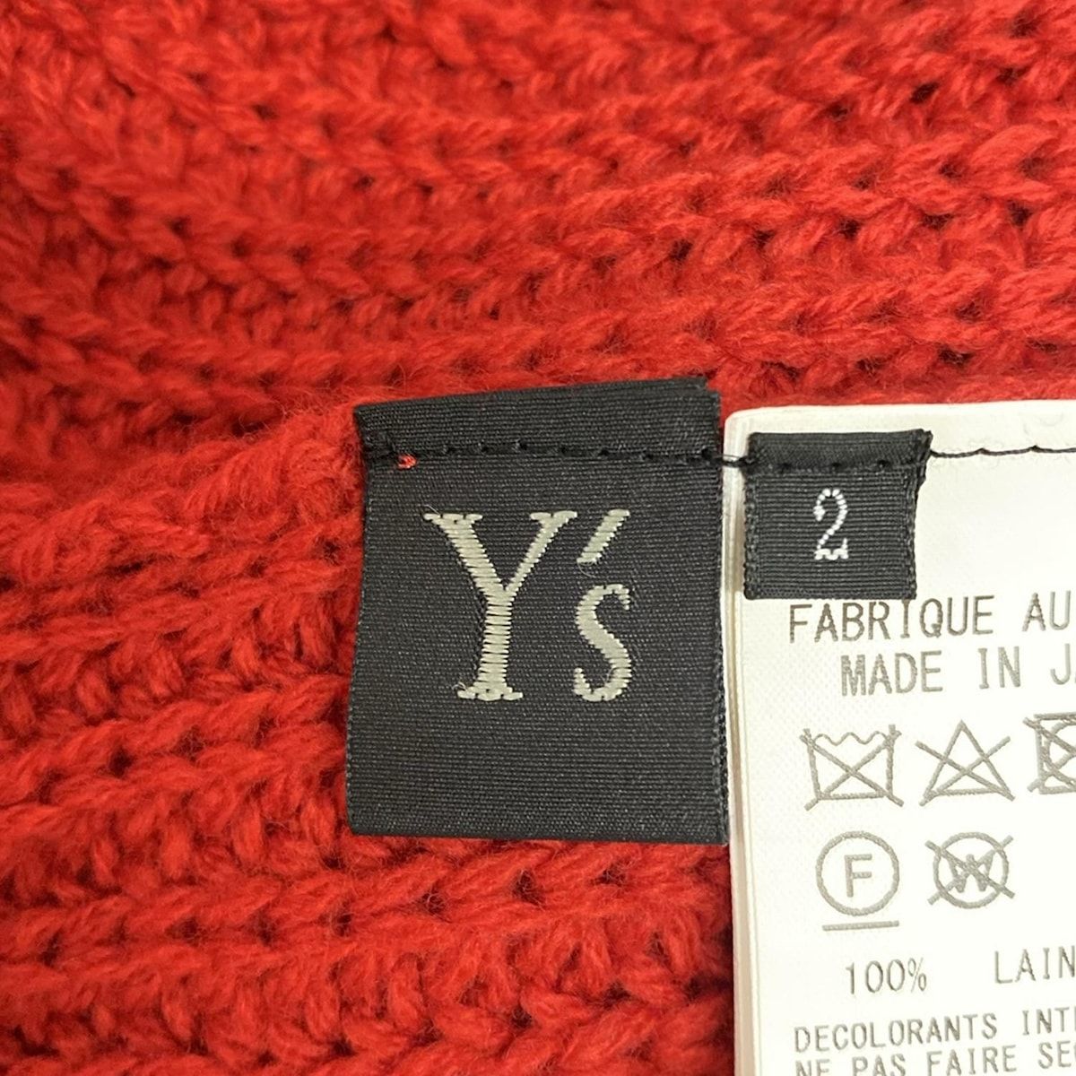 Y s ワイズ ストール ショール - YR-K04-951 レッド 2003AW × JOHN SMEDLEY ウール