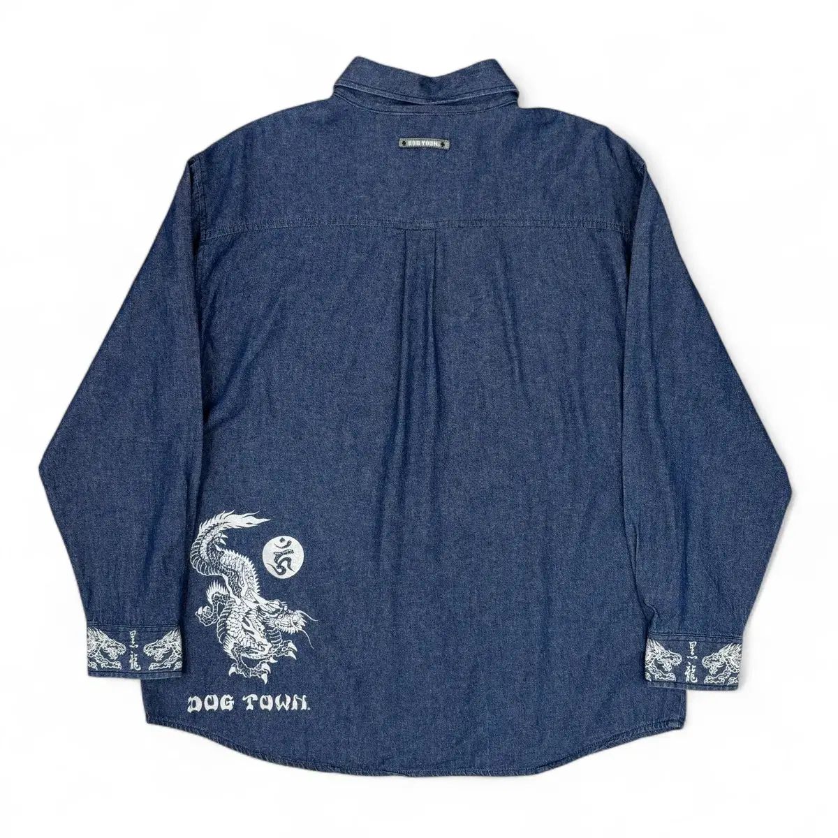 ドックタウン 黒 ドラゴン デニム シャツ XL