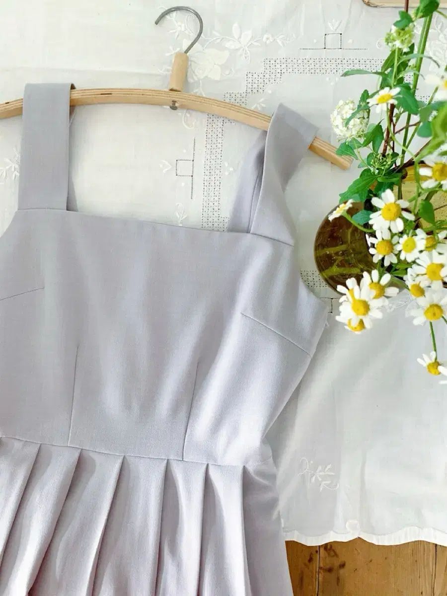 mimi boutique ソフト プリーツ ワンピース 青 ピンク