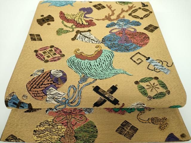 平和屋着物●六通柄袋帯　宝尽くし　金糸　正絹　逸品　DAAV6770ps 平和屋着物○六通柄袋帯 宝尽くし 金糸 正絹 逸品 DAAV6770ps - メルカリ