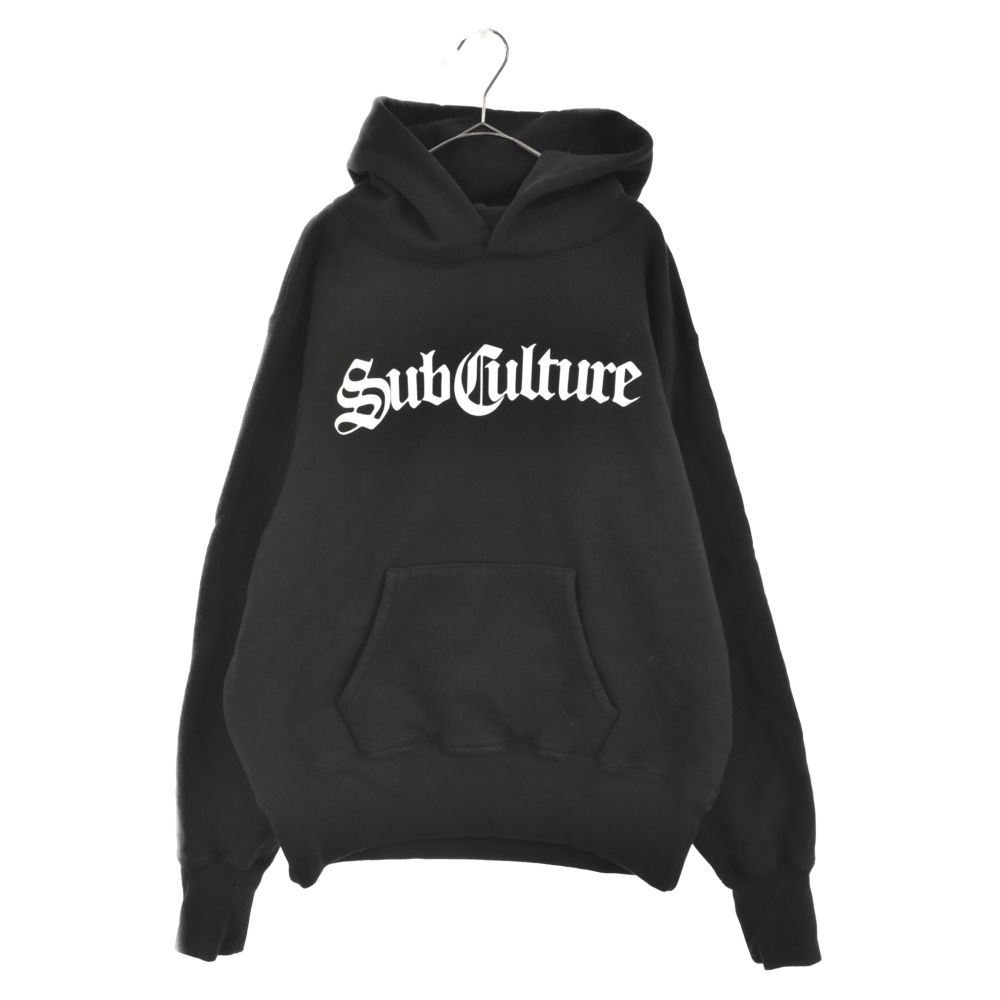 SUBCULTURE OLD ENGLISH HOODIE ブラック