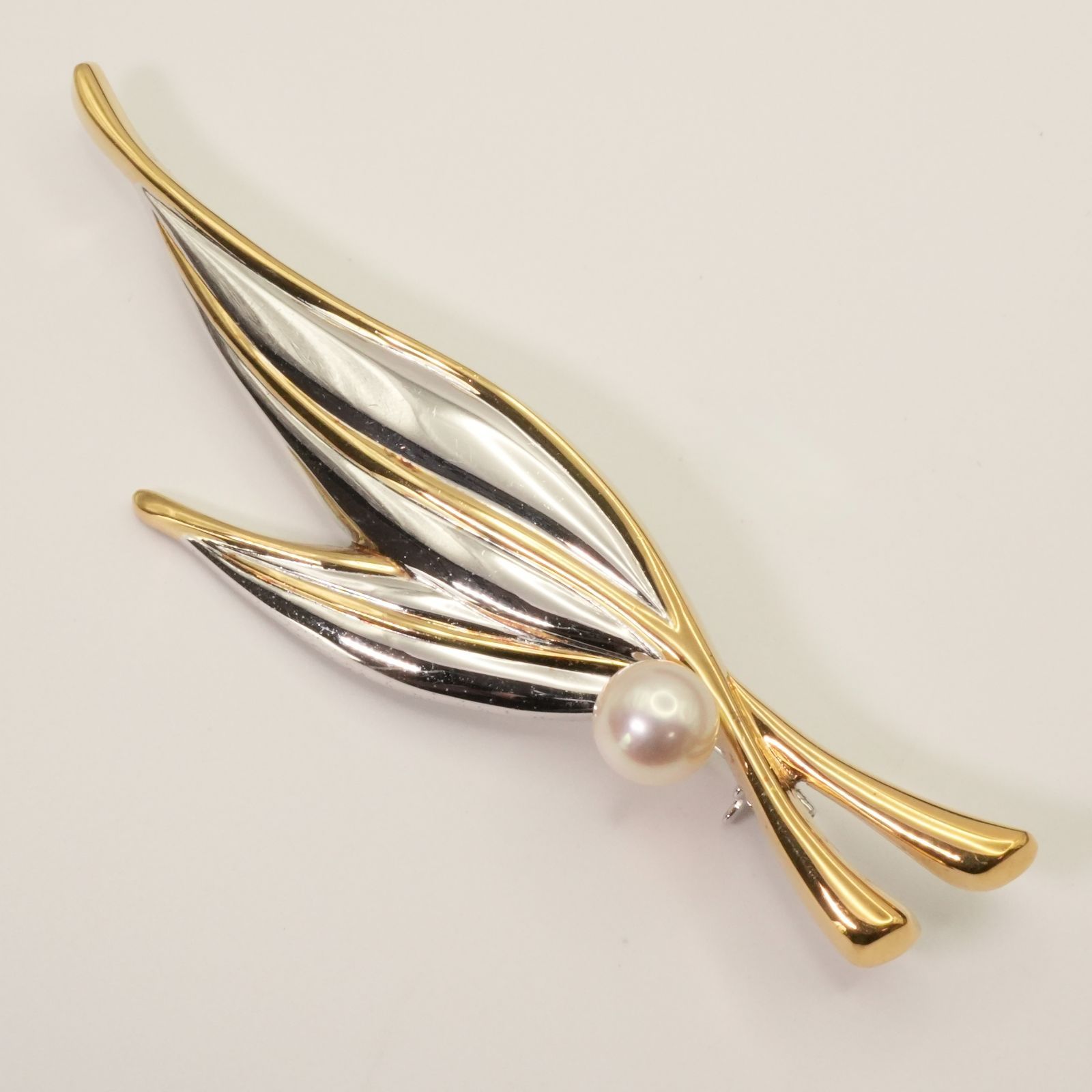 ミキモト 植田いつ子 コンビ ブローチ リーフ パール/25-1202M - メルカリ
