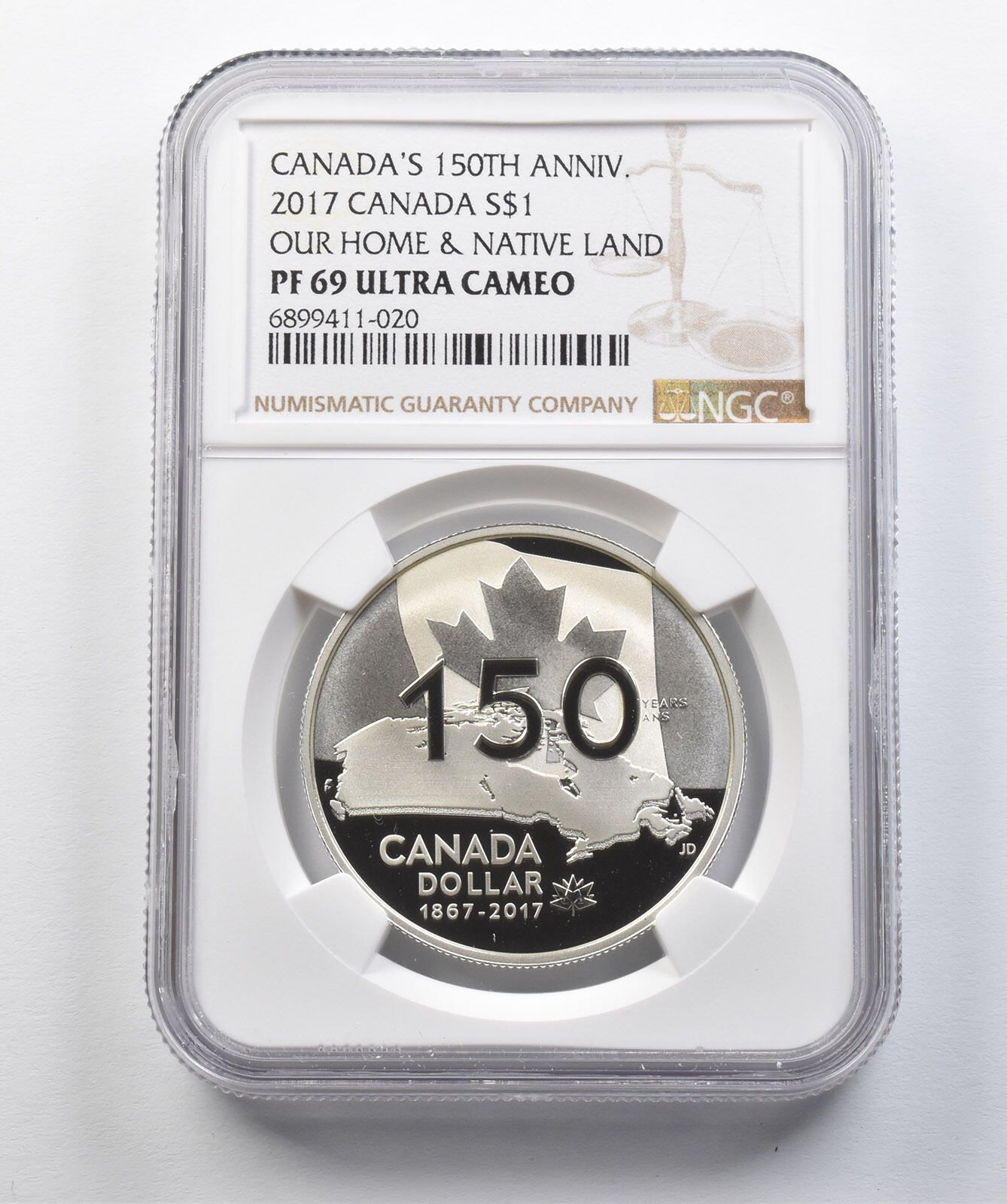 2017年カナダ銀貨1ドル 建国150周年記念 我が故郷 ネイティブランド PF69 UCAM NGC