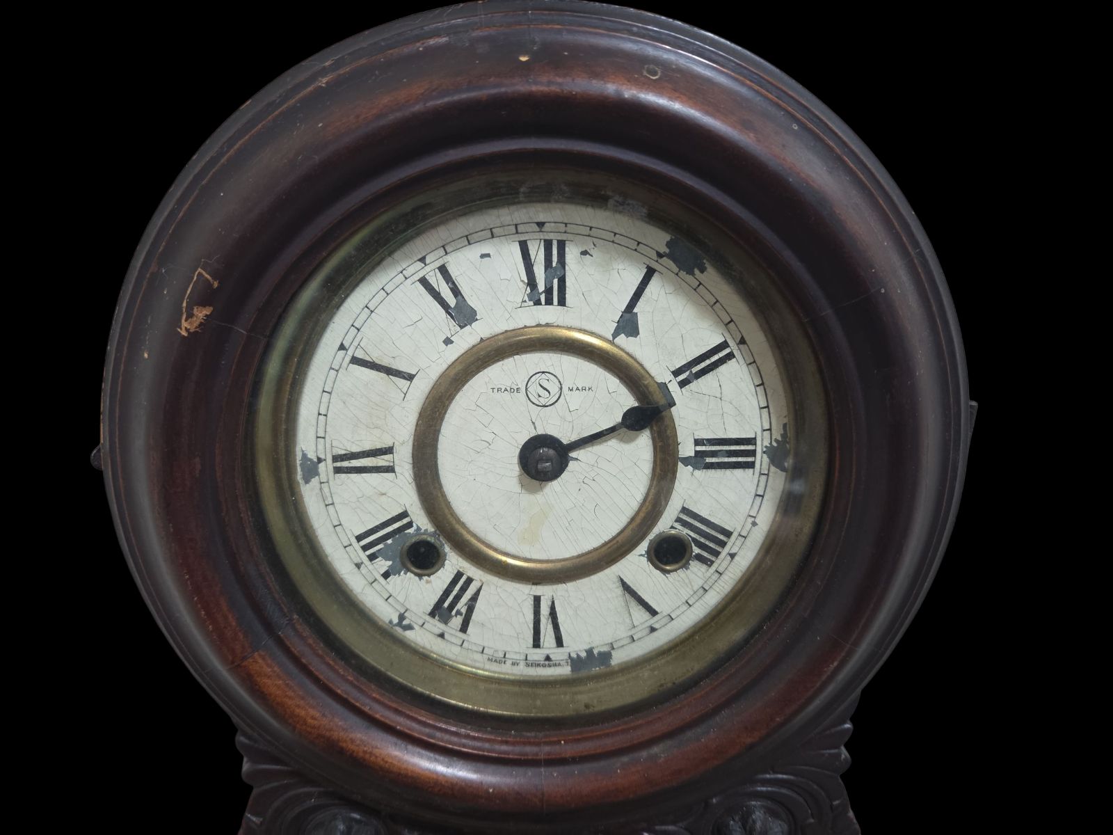 時代物 明治～大正期 精工舎 姫ダルマ掛時計 ゼンマイ式 レトロ アンティーク 古美術 骨董 インテリア Kj25 出西 4