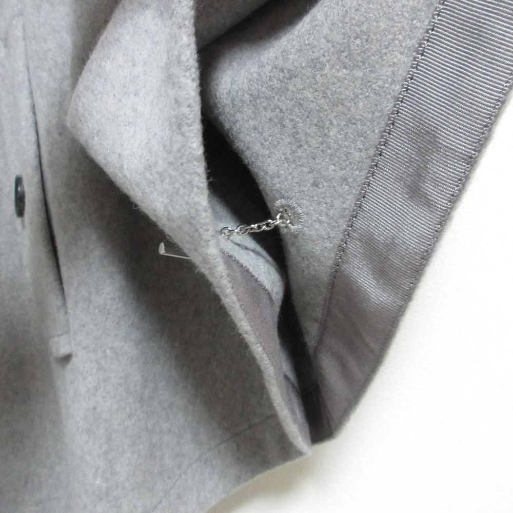 現行品 BLUE LABEL CRESTBRIDGE ブルーレーベルクレストブリッジ シャーリングビーバーマント ポンチョ サイズ38 グレー レディース 古着 メンテ済