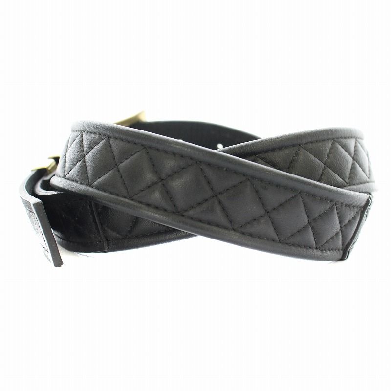 Balmain キルティング レザーベルト ブラック 80 バルマン BALMAIN ベルト レザー キルティング 85 黒 ブラック 61 T926