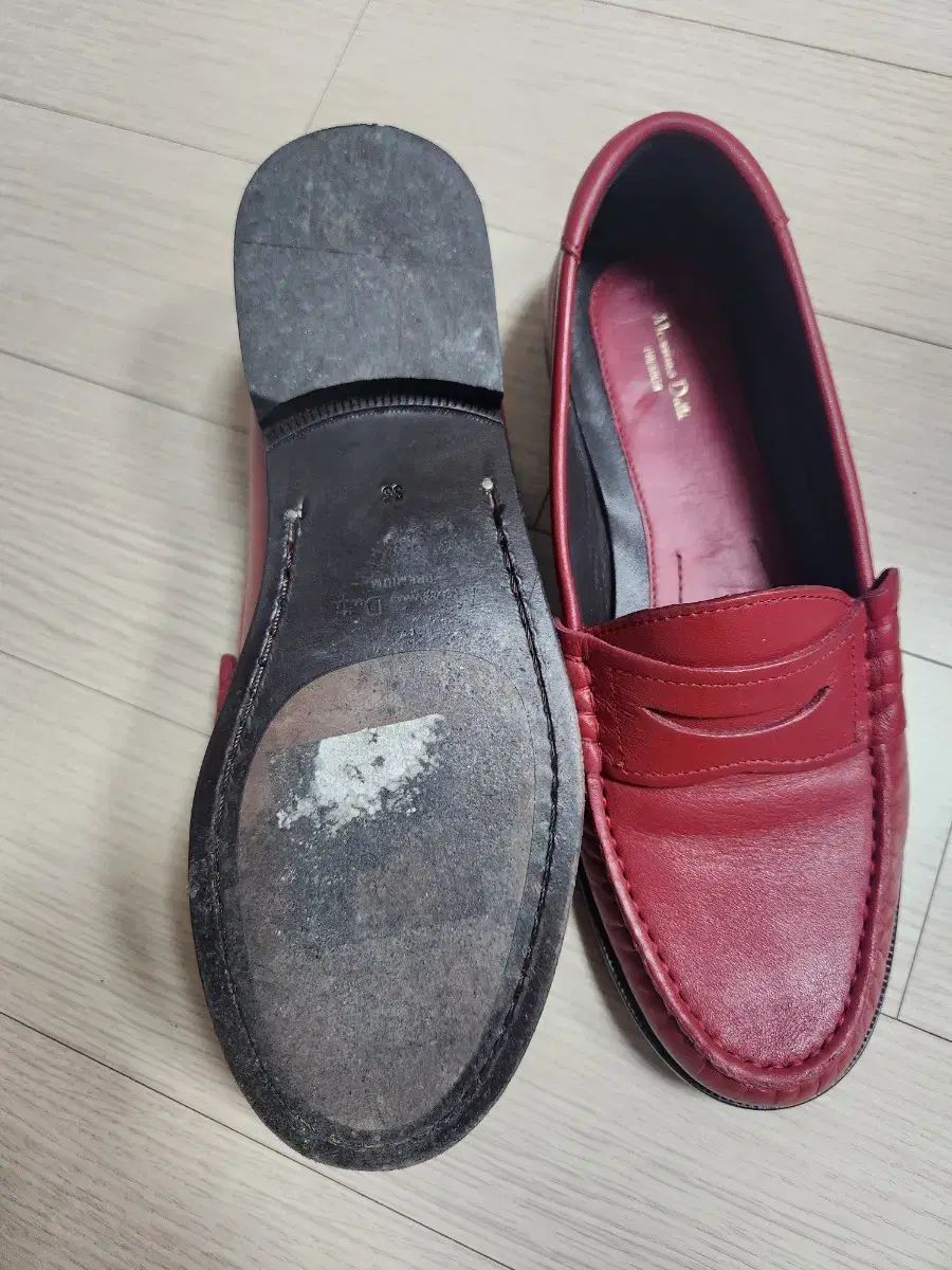 Massimo Dutti マッシモドゥッティ プレミアム レディース レッド ローファー KIN-KAAI_COM