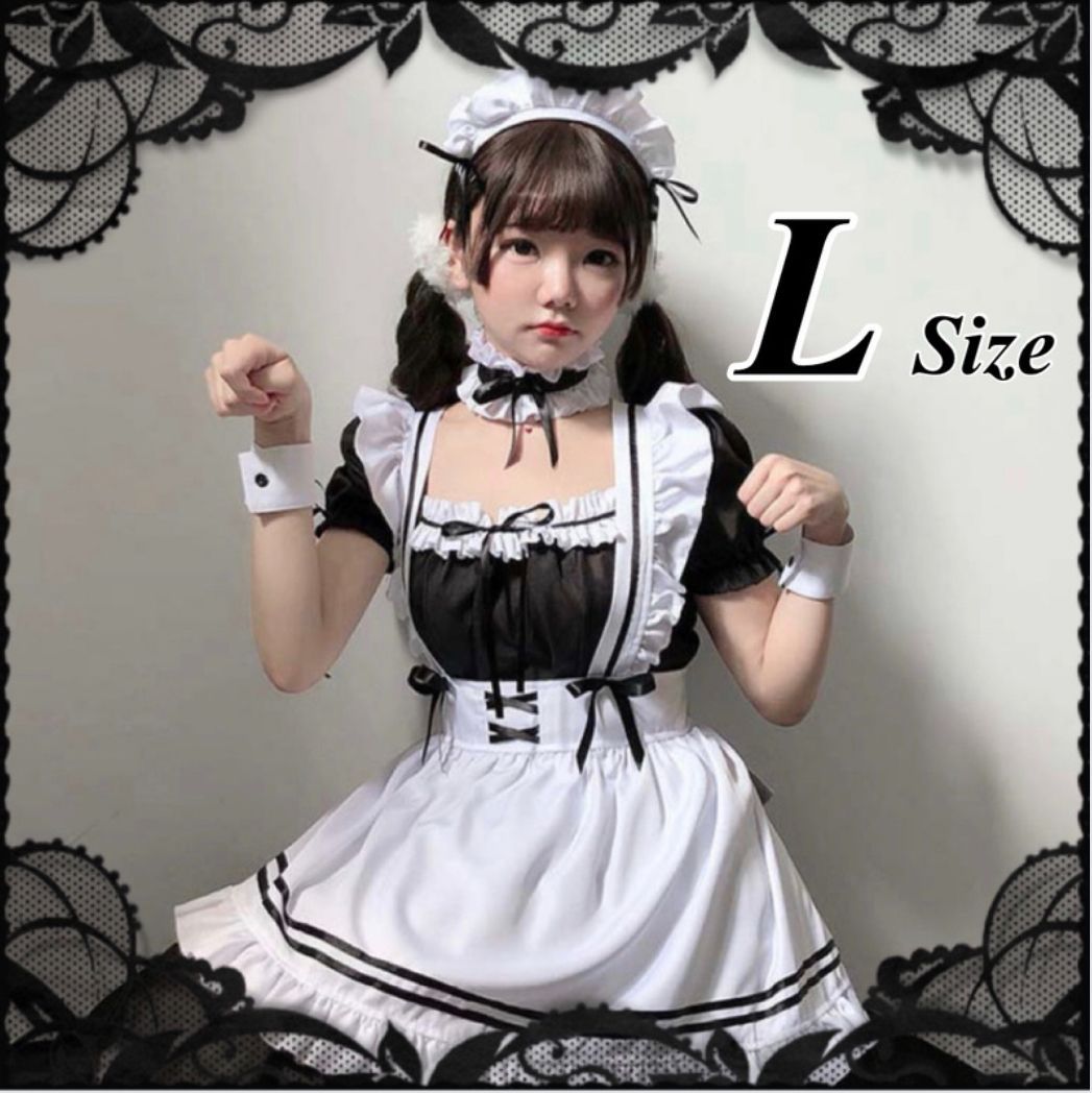 フルセット L メイド服 コスプレ ゴスロリ ハロウィン ロリ フリフリ