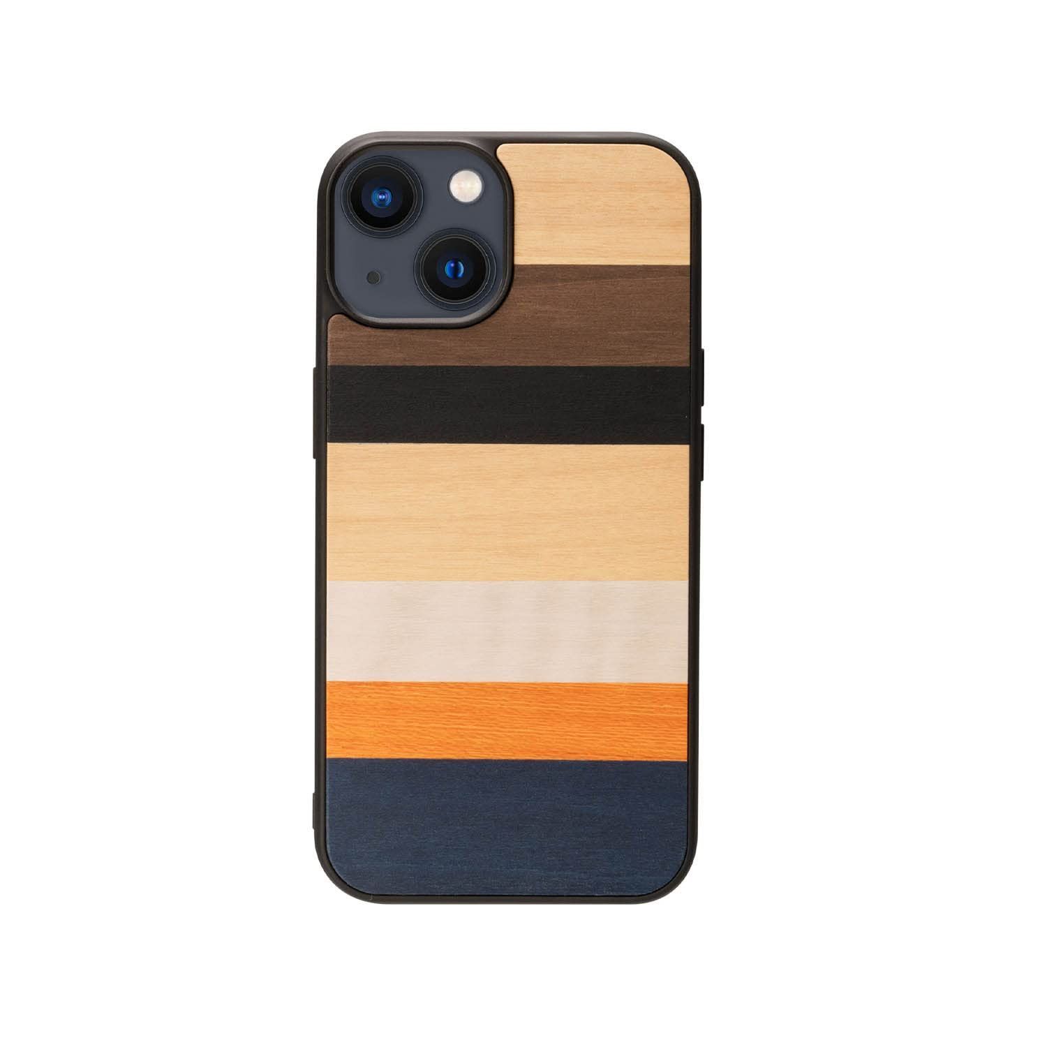 Manu0026Wood iPhone 14 バックカバー 天然木ケース [ 木製 ウッド 自然 TPUとポリカーボネートのハイブリッド 着脱しやすい ストラップホール付き ワイヤレス充電 ] アップル アイフォン 背面カバ