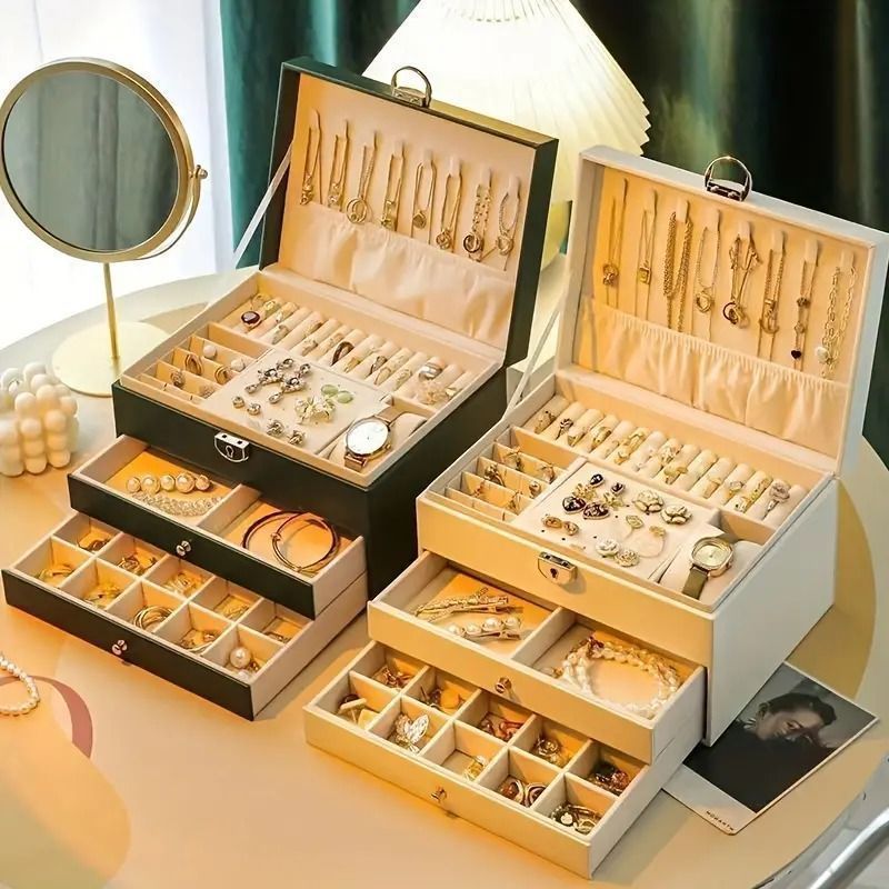 新品・未使用】 アクセサリーボックス ジュエリーボックス 3段