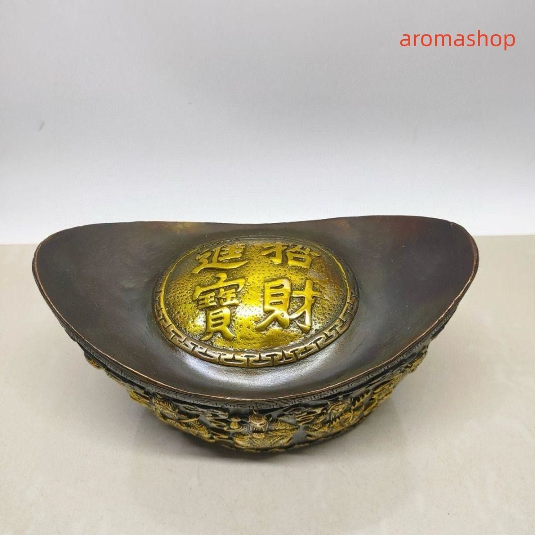 銅制 五路財神元宝 聚宝盆 招財進宝 応接間 博古架 装飾品 現代工芸品 置物 銅制 五路財神元宝 聚宝盆 招財進宝 応接間 博古架 装飾品 現代工芸品