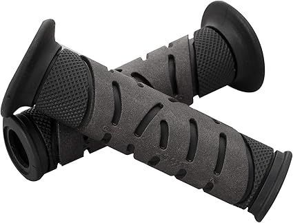 デイトナ(Daytona) PROGRIP(プログリップ) バイク用 グリップ ハンドル径φ22.2用 125mm 耐振ゲル エンド貫通 719タイプ ブラック/ブラック 98047