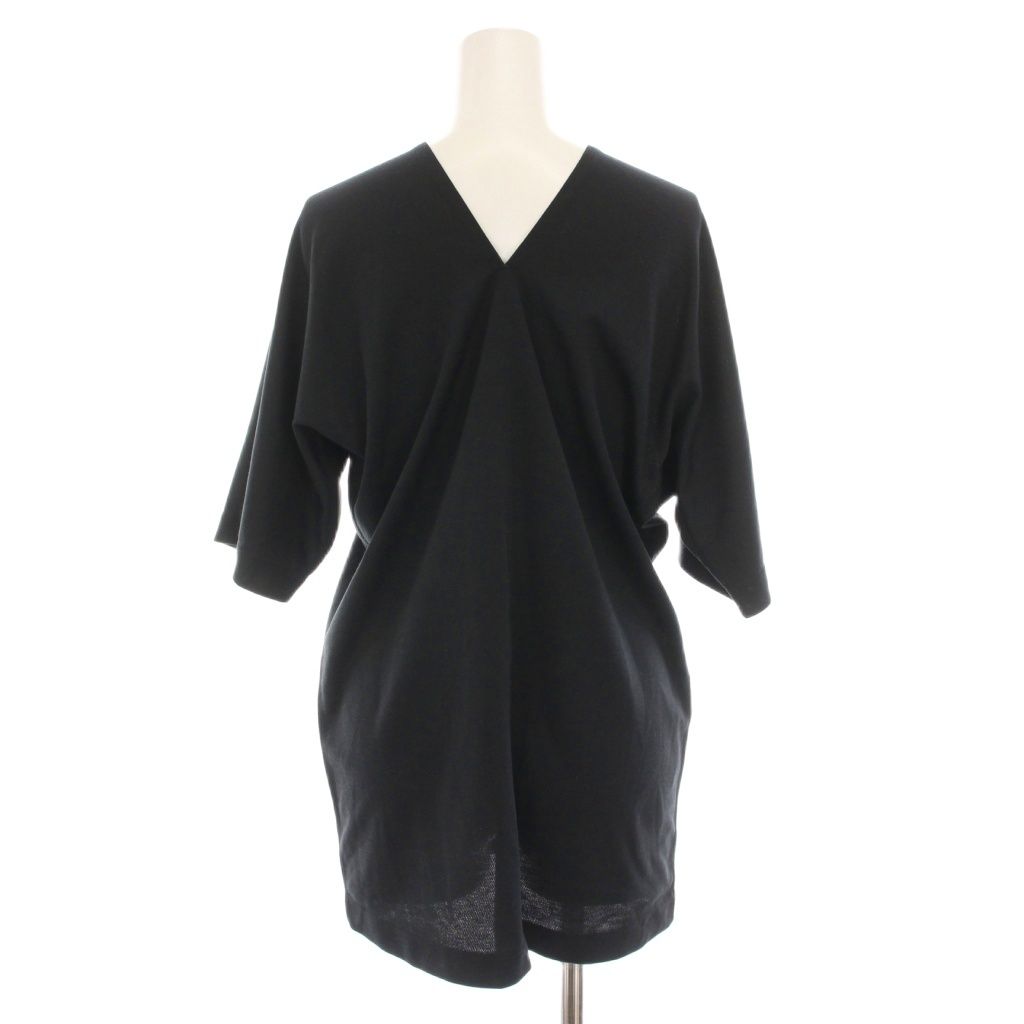 HaaT ISSEY MIYAKE シワ加工 ドット VネックTシャツ ネイビー HaaT ISSEY MIYAKE シワ加工 ドット VネックTシャツ ネイビー