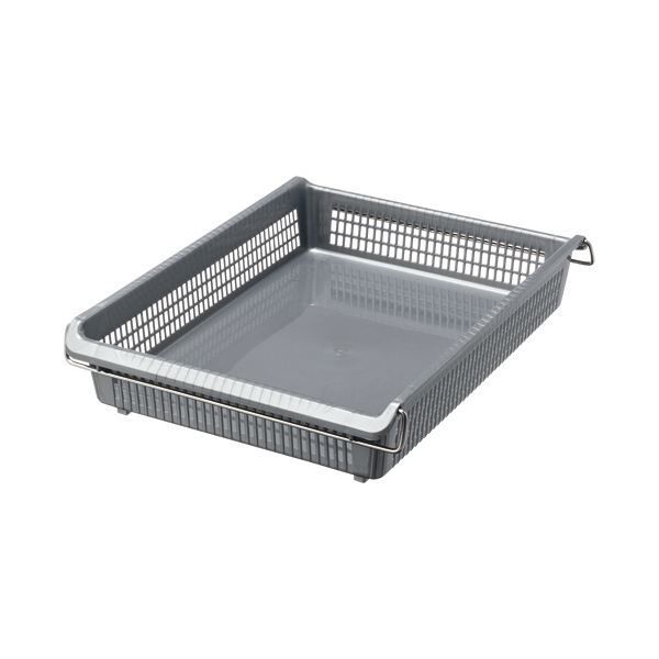 まとめ 伊藤忠リーテイルリンクスタックトレーメタルハンドル付 浅型小 グレー STA4S 1個 ×15セット