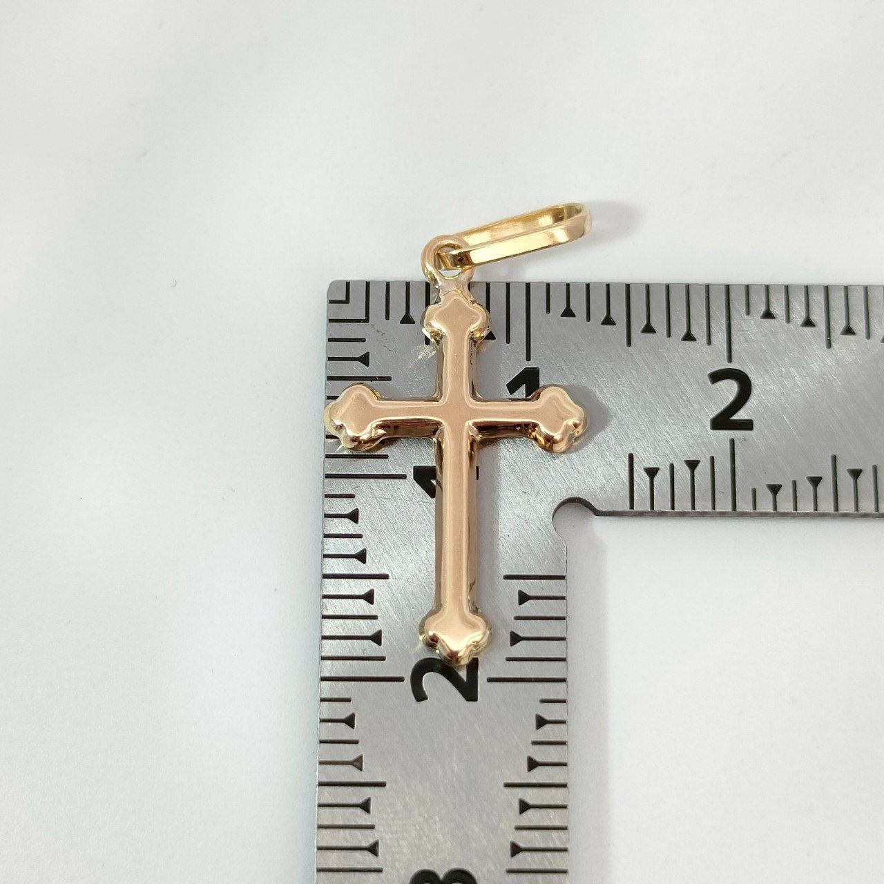 18金 K18 クロス デザイン ネックレストップ 男女兼用 0.61g
