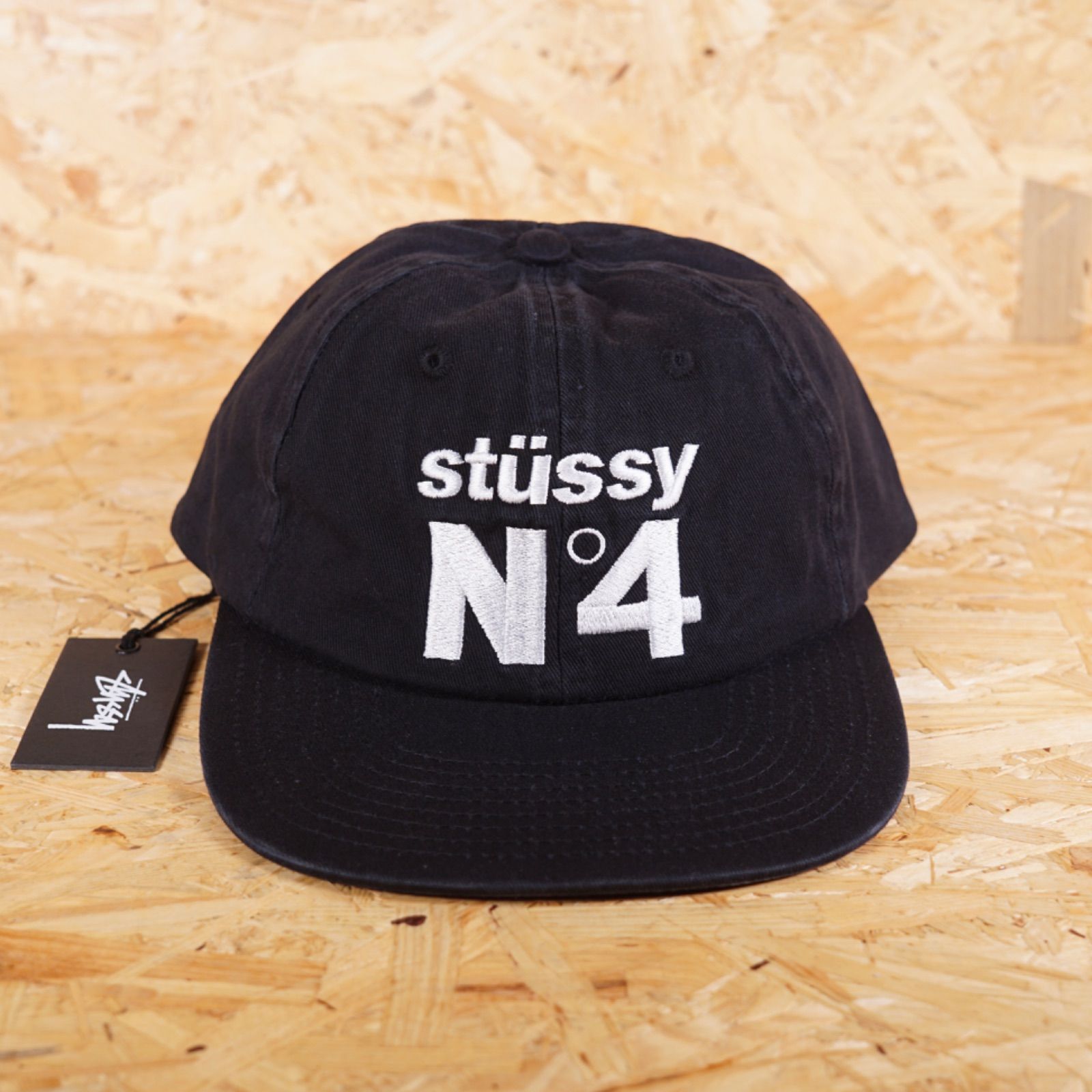 STUSSY NO.4 LOW PRO CAP ステューシー プロキャップ ロゴ ブラック