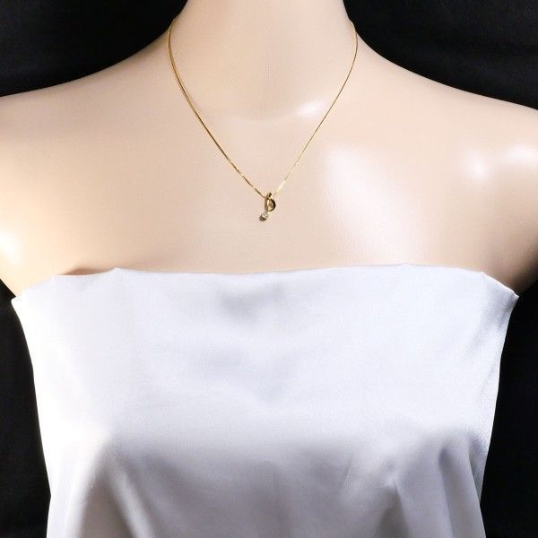 K18YG ネックレス NECKLACE ダイヤ 0.10 総重量約2.1g 約40cm