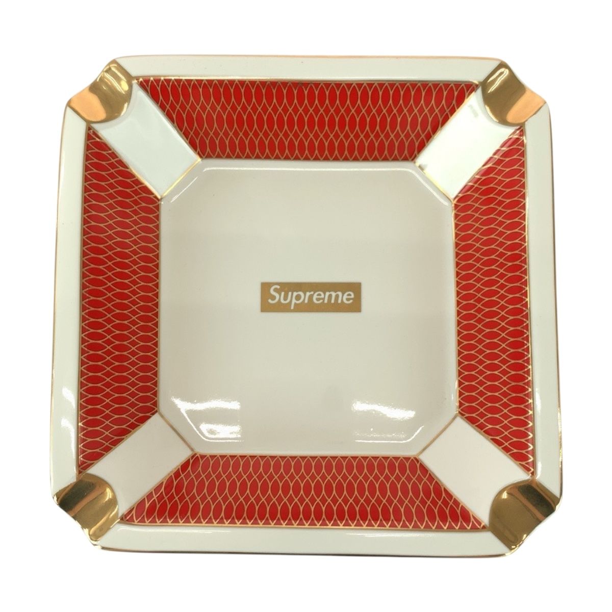 Supreme シュプリーム 22AW Small Ashtray レッド ホワイト ガラス 灰皿 アッシュトレイ メンズ 505542