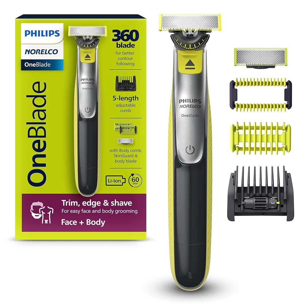 フィリップス Norelco OneBlade 360 フェイス ボディ ハイブリッド 電動トリマー-シェーバー QP2834|70
