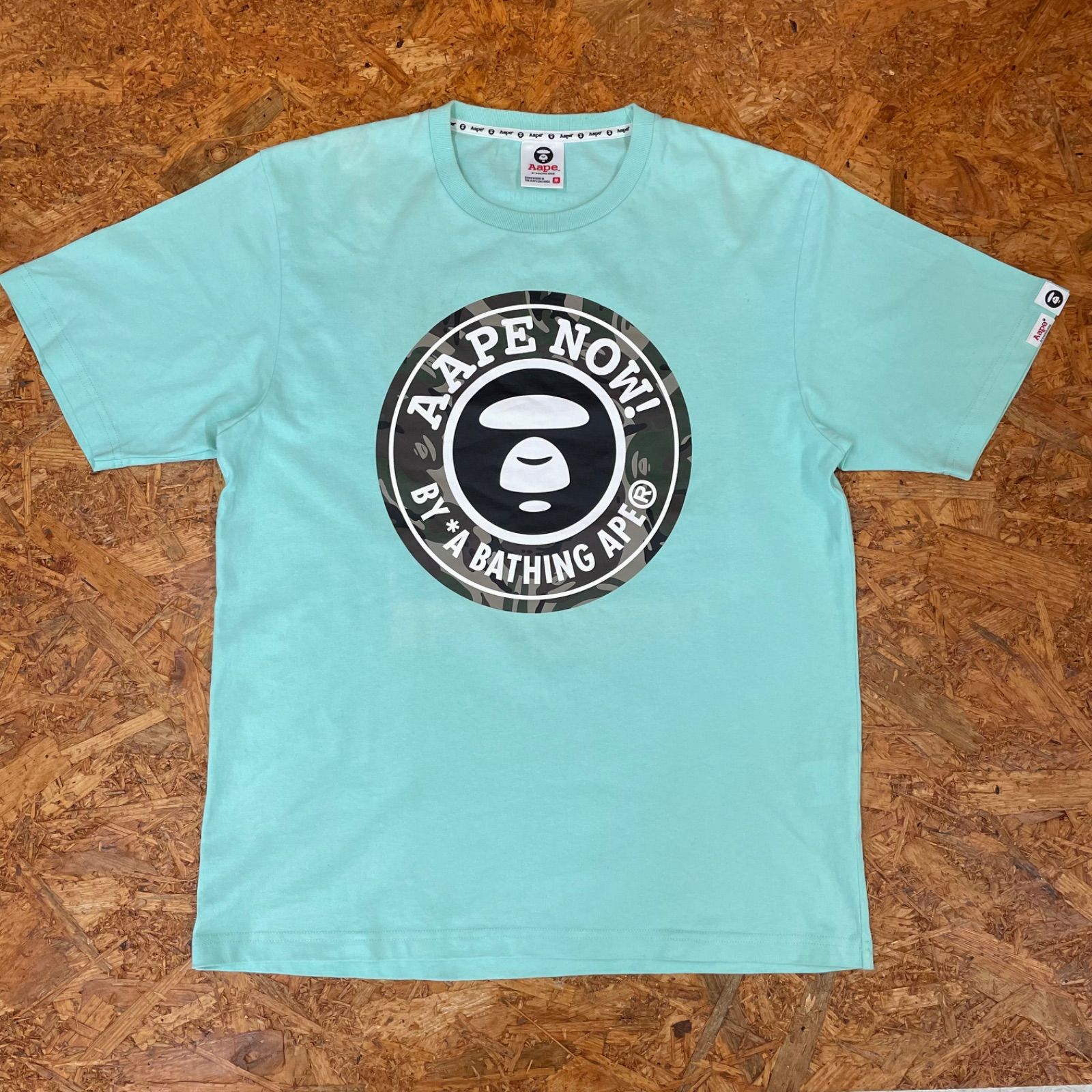 AAPE BY A BATHING APE Tシャツ サイズM 半袖 エーエイプ アベイシングエイプ 迷彩ロゴ 半袖 ユーズド USED 古着