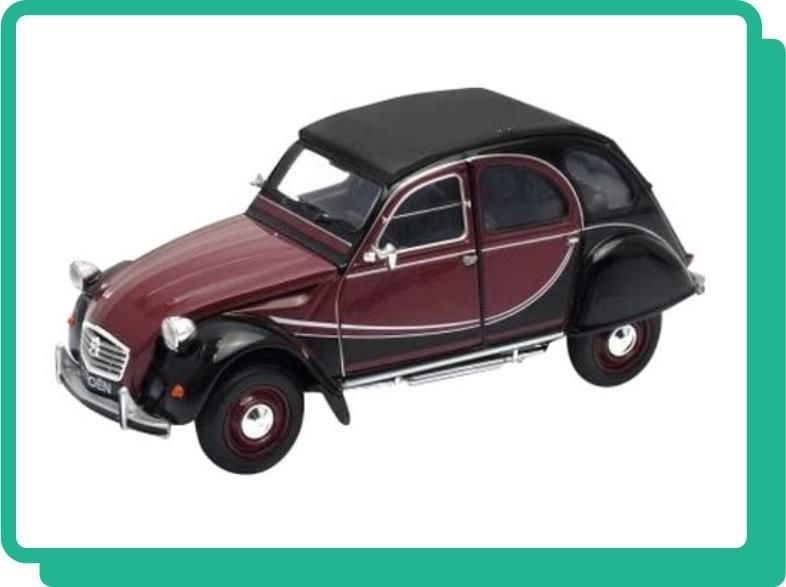 WELLY 1/24 シトロエン 2CV 6 チャールストン ブラウン/レッド 完成品