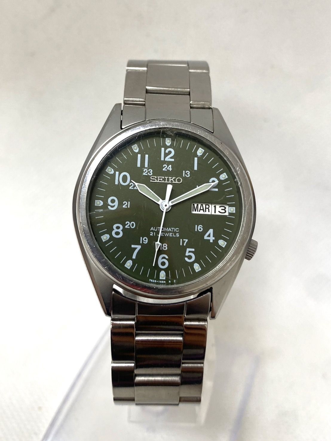 SEIKO セイコー 7S26-3060 ミリタリー 腕時計 自動巻き グリーン文字盤 デイデイト 未稼働 メンズ ky052801