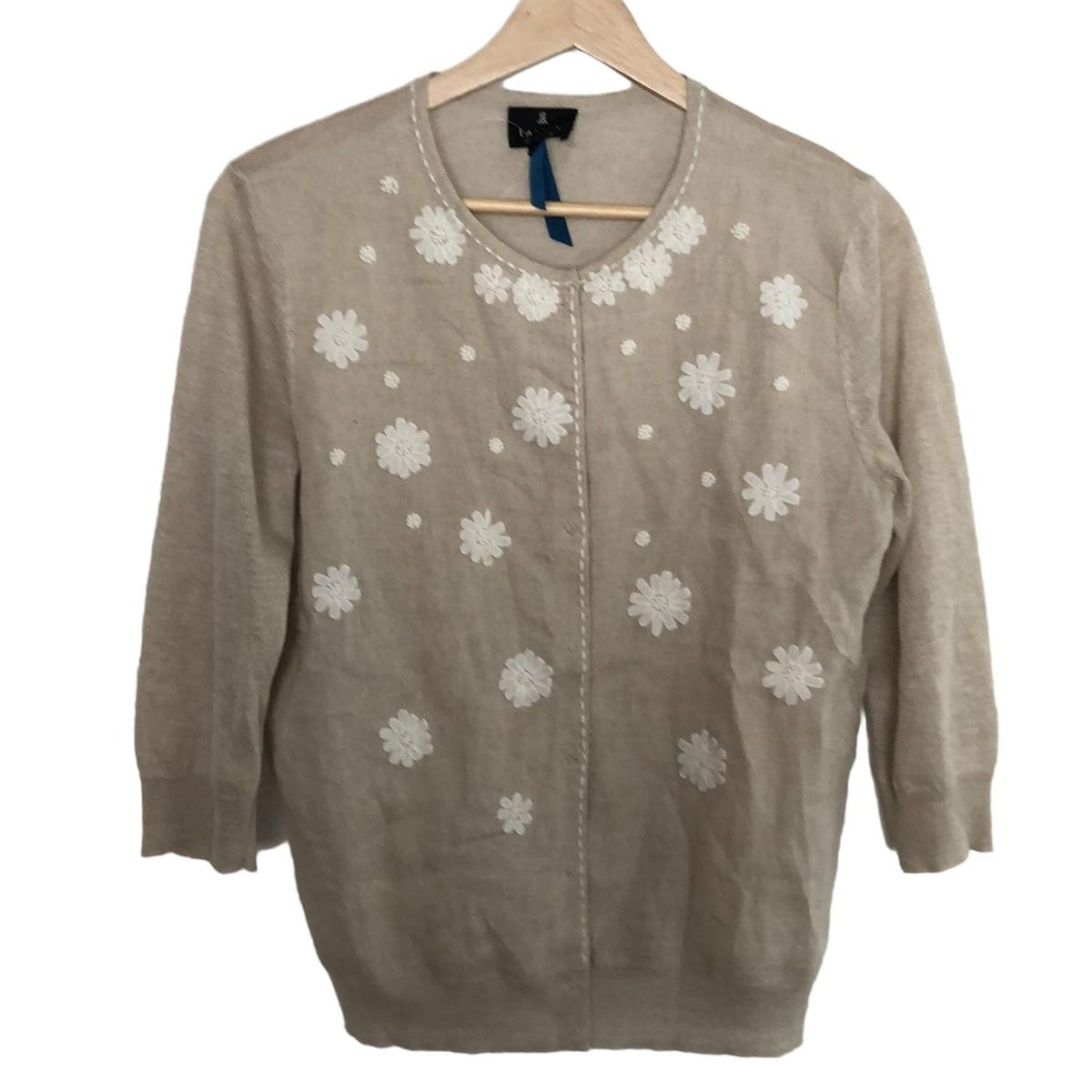 美品 LANVIN COLLECTION フラワードライコットンカーディガン LANVIN COLLECTION(ランバンコレクション) カーディガン サイズ