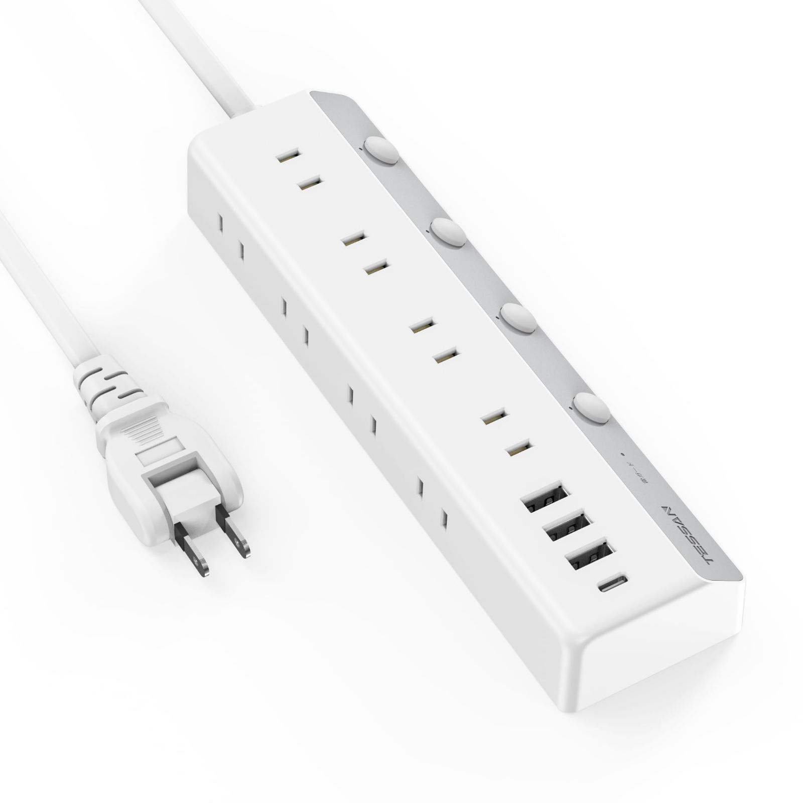 【人気商品】蛸足コンセント oaタップ タコ足配線 マルチタップ 壁掛け テーブルタップ 節電 1個USB-Cポート 3個USB-Aポート 8個AC口 タップ TESSAN コンセント usb 省エネ 2m 延長コード 個別スイッ